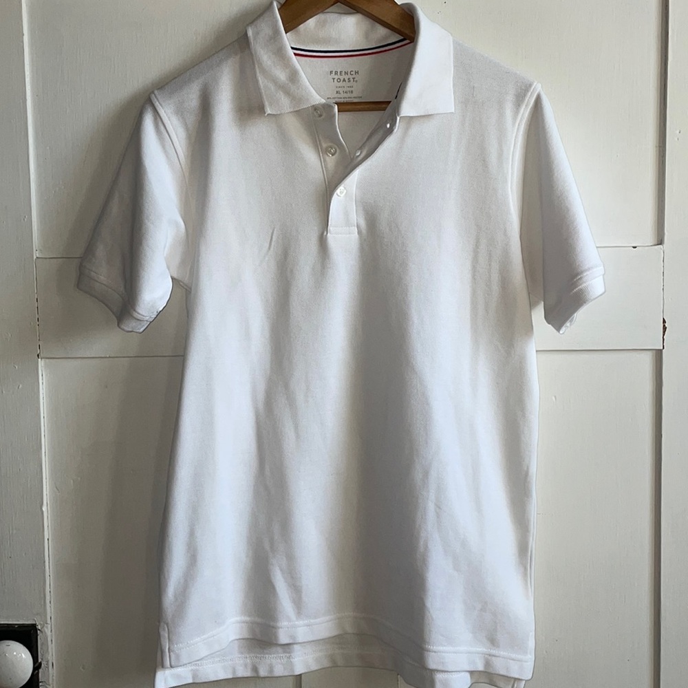 NWOT White Short Sleeve Casual Polo Shirt School Uniform New